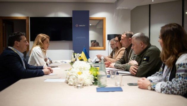 Yermak, Metsola hold meeting in Malta