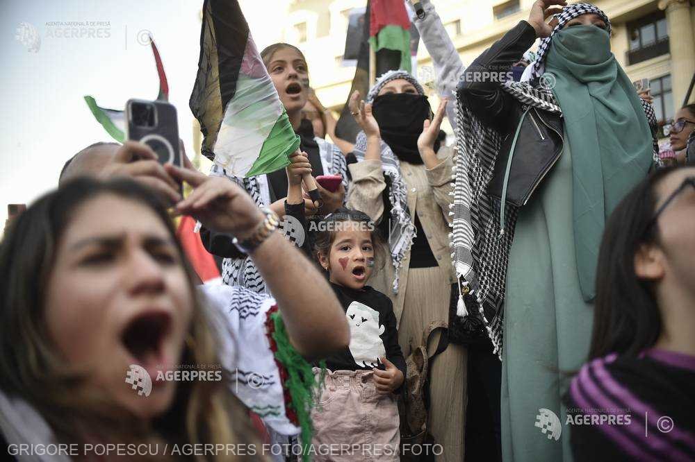 Pro-Palestinian rally and march in Bucharest
