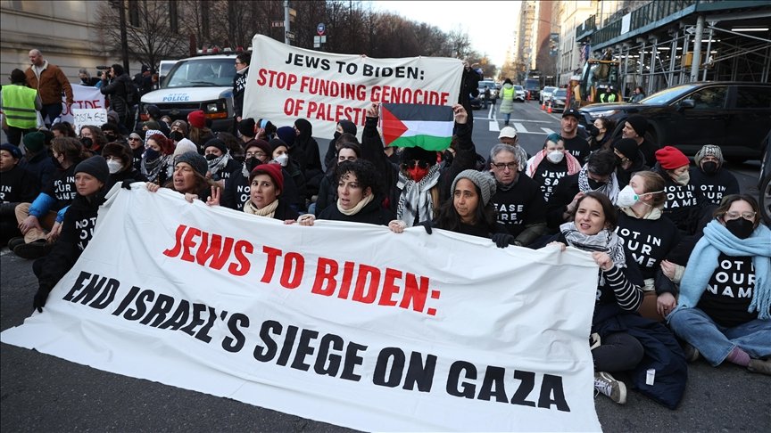 New York police detain pro-Palestinian protesters ahead of Biden speech