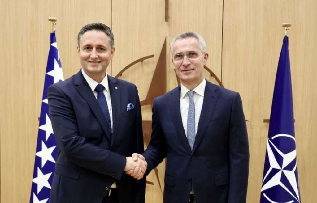 NATO Secretary-General Stoltenberg with BiH Presidency Chairman Bećirović on Monday in Brussels