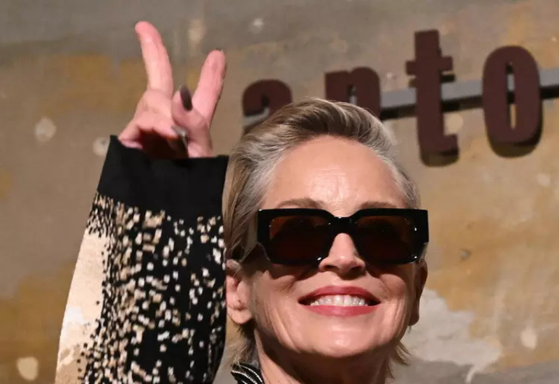 Sharon Stone stuns at Milan Fashion Week