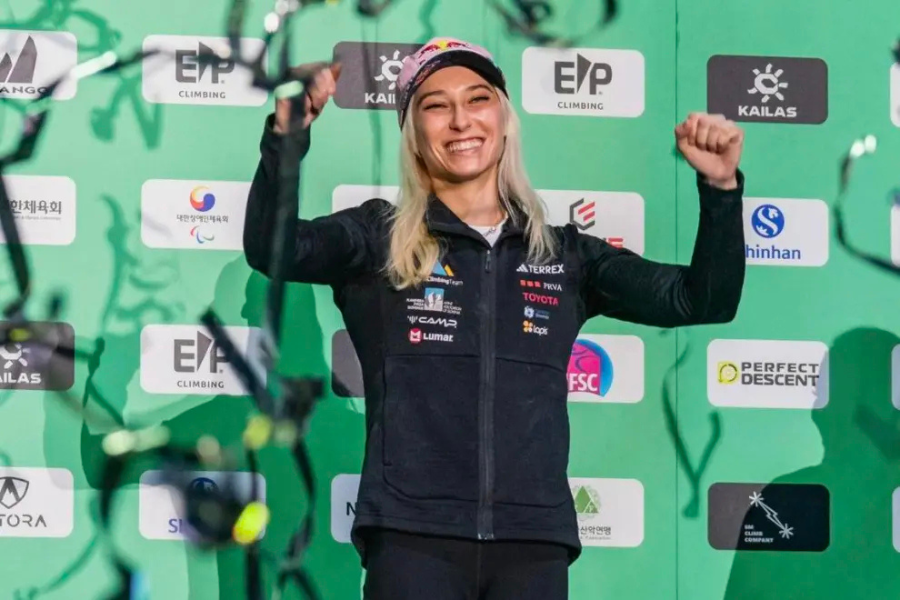 Slovenian sport climbing superstar wins double gold