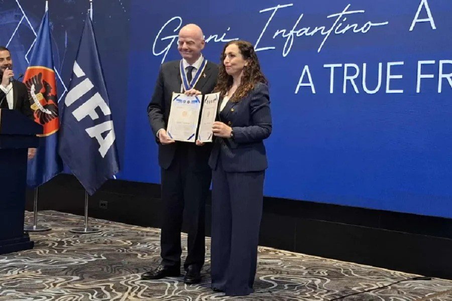 Gianni Infantino awarded Kosovo’s presidential medal