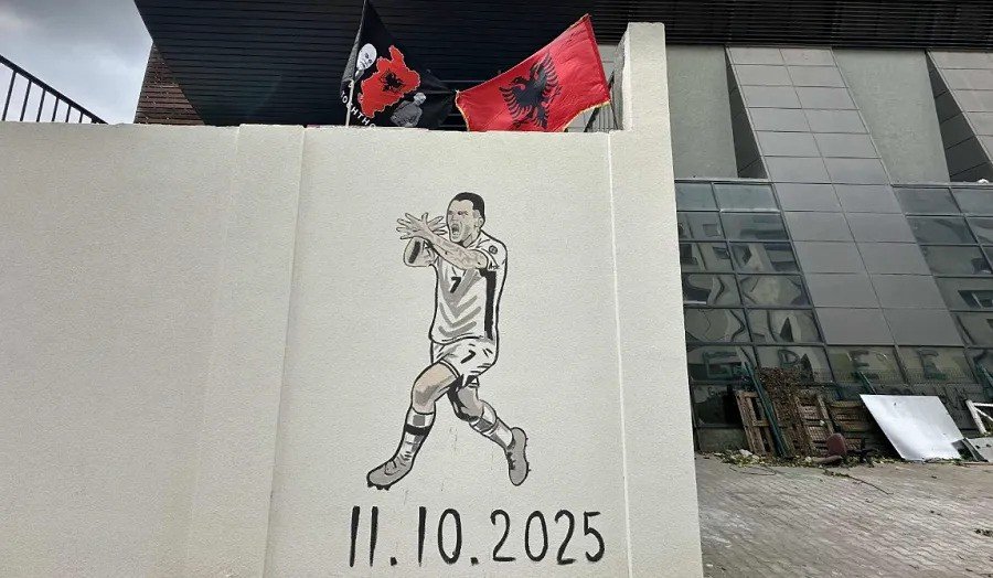 Rei Manaj’s wonder goal immortalized in Mitrovica mural