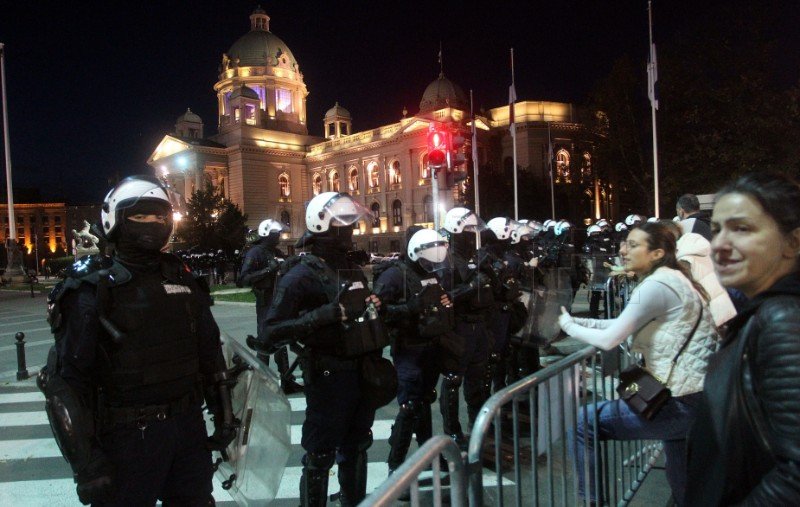 Hunger strike in Serbia sparks standoff outside parliament